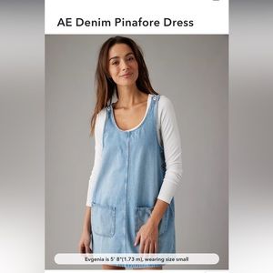 AE Denim Pinafore Dress. NEW WITH TAGS. Size medium